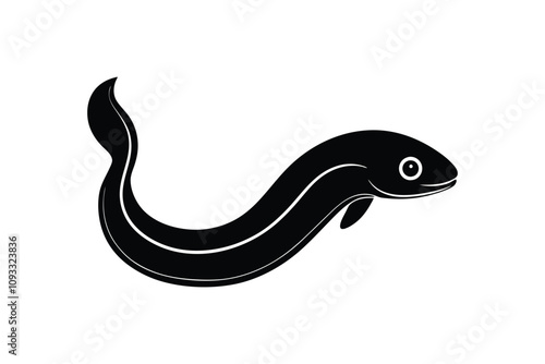 Cute Eel Fish Vector Illustration

