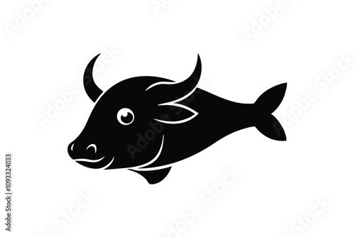 Cute Bullhead Fish Vector Illustration