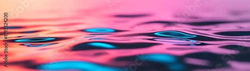 Vibrant ripples on water surface reflecting colorful hues create a serene and calming visual experience for nature lovers.