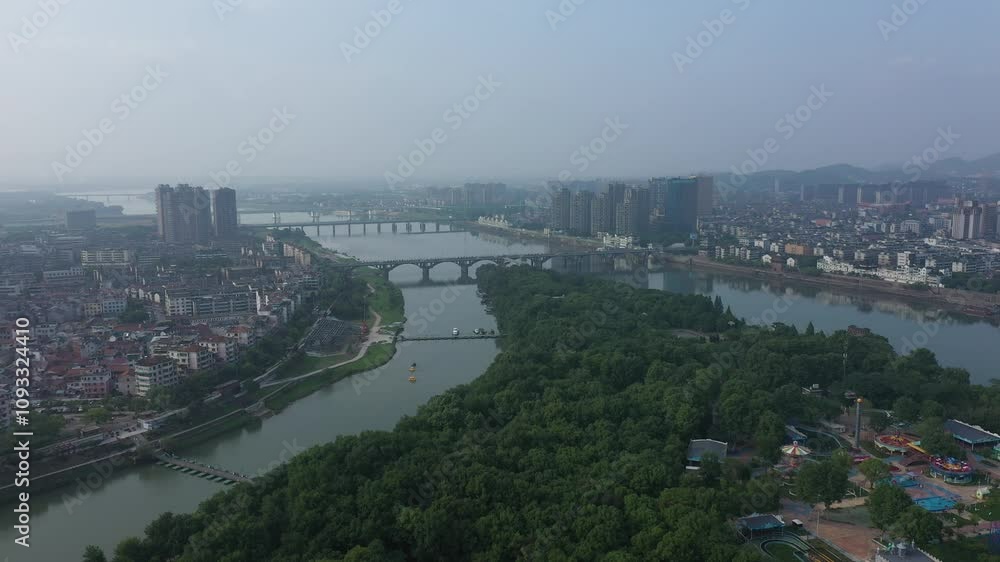 Aerial photography of the natural scenery in Lanxi , Zhejiang, China. High quality 4k footage Aerial photography of the natural scenery in Lanxi , Zhejiang, China. High quality 4k footage