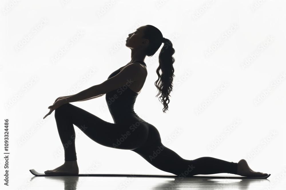 Fashionable silhouette of a woman on a bright white background, for ads Fashionable silhouette of a woman on a bright white background, for ads
