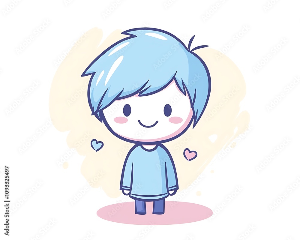 Immersive Digital Artistry, Adorable Chibi Character in Soft Pastel Colors Immersive Digital Artistry, Adorable Chibi Character in Soft Pastel Colors