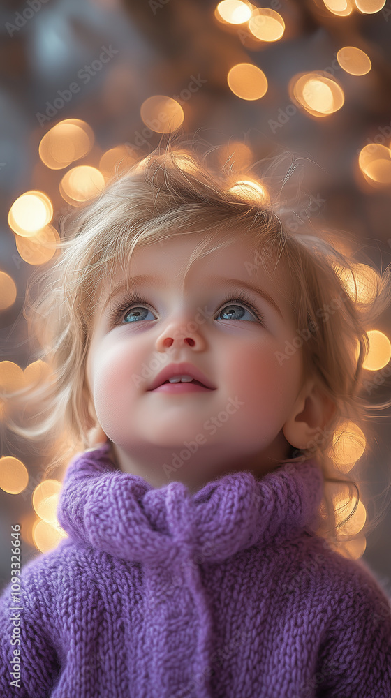 baby against blurred Christmas tree, New Year, banner baby against blurred Christmas tree, New Year, banner