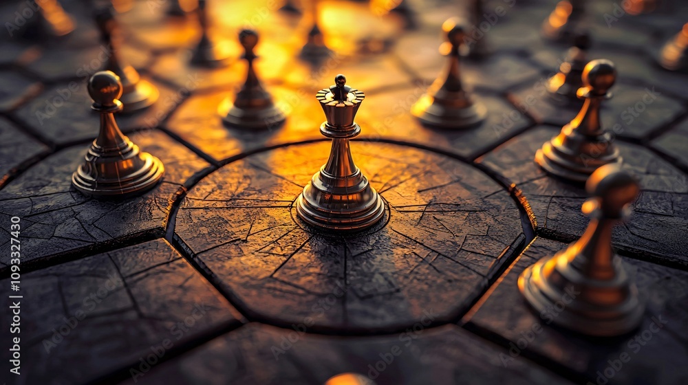 Golden Chess Queen Strategy Game Leadership Success Board Game Golden Chess Queen Strategy Game Leadership Success Board Game