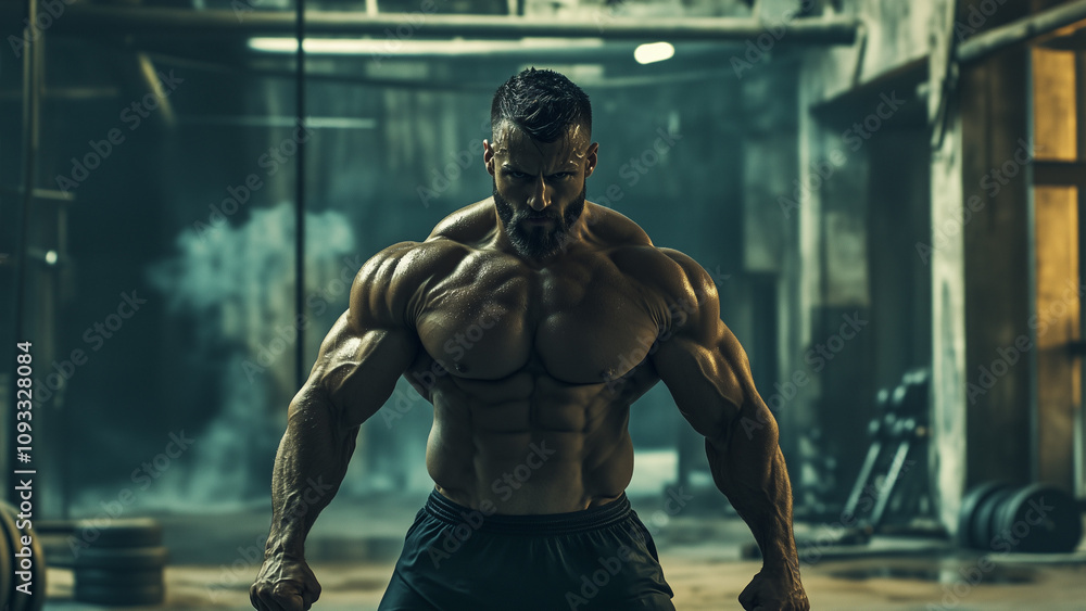 Bodybuilder in the gym Bodybuilder in the gym