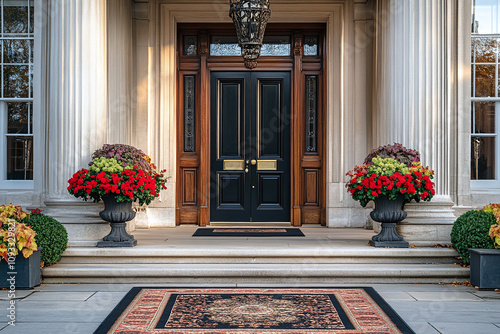 Historic british government residence entrance. photo