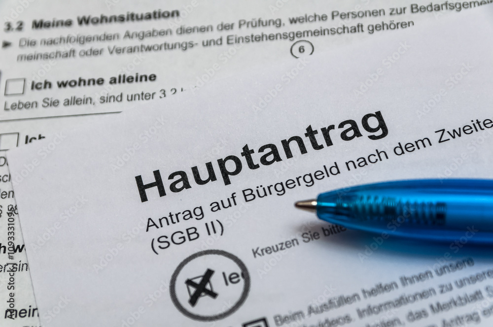 Obraz premium Antrag auf Bürgergeld in Deutschland