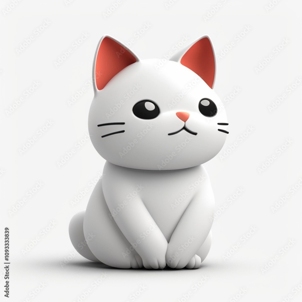 Cute 3D Cat Icon - Add a touch of whimsy to your designs Cute 3D Cat Icon - Add a touch of whimsy to your designs