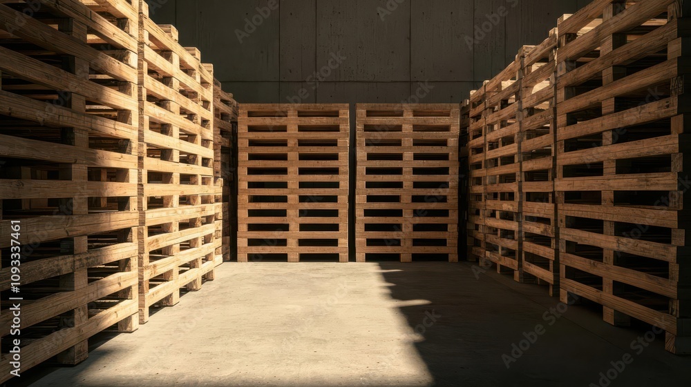 inbound logistics concept. Warehouse receiving area with pallets of incoming inventory, 3D illustration inbound logistics concept. Warehouse receiving area with pallets of incoming inventory, 3D illustration