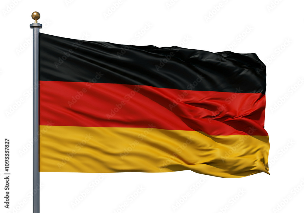 German flag waving proudly. transparent background German flag waving proudly. transparent background