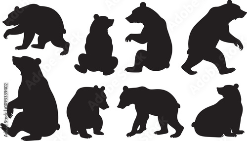 set of silhouettes of animals