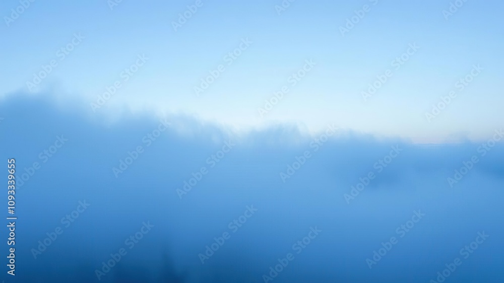 Fototapeta premium Ethereal soft blue mist hovering above a serene landscape, atmospheric, peaceful, serene