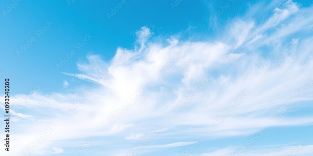 Abstract blue sky background with wispy clouds and subtle gradient, soft focus, sky view Abstract blue sky background with wispy clouds and subtle gradient, soft focus, sky view