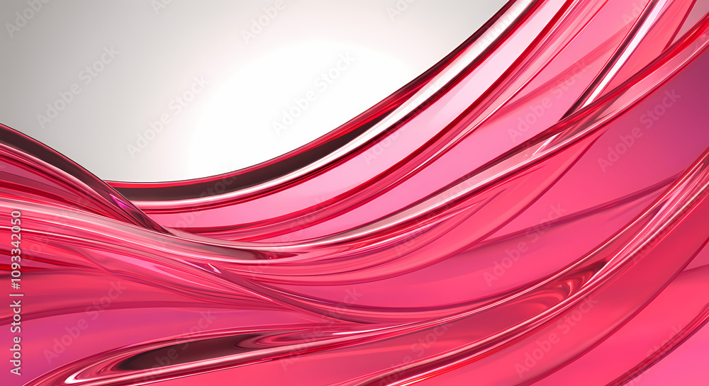 Pink Glass Waves, Wave, Light Refracting Crystal Art, Elegant Reflection Pink Glass Waves, Wave, Light Refracting Crystal Art, Elegant Reflection