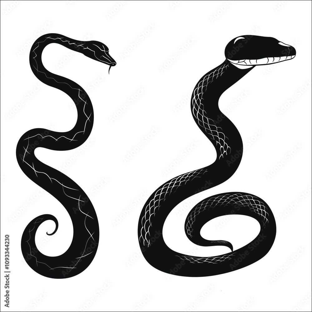 Snake Silhouette Bundle Set, Snake Silhouette PNG Snake Silhouette Bundle Set, Snake Silhouette PNG