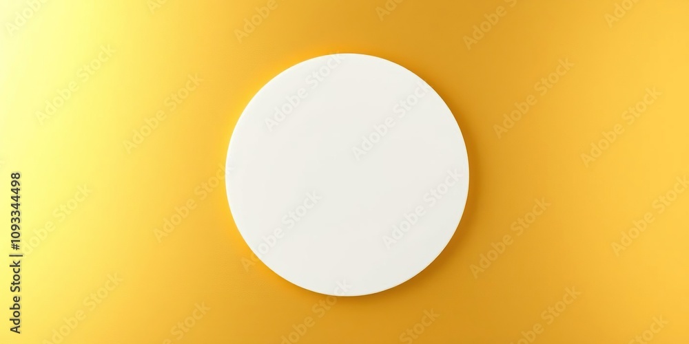 Gold background with a raised white circle on top, ornate details, white, highlight Gold background with a raised white circle on top, ornate details, white, highlight