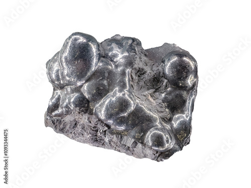 Hematite is a common iron oxide compound. Mineral with spherulite crust