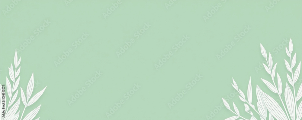 Naklejka premium Minimalistic botanical illustration on a soft green background for elegant design concepts