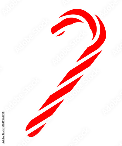 Candy Cane christmas clip art design on plain white transparent isolated background for card, shirt, hoodie, sweatshirt, apparel, card, tag, mug, icon, poster or badge