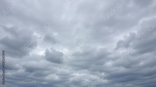 Low-hanging undulatus asperatus clouds with a wavy and lumpy texture, stormy sky, low hanging clouds photo