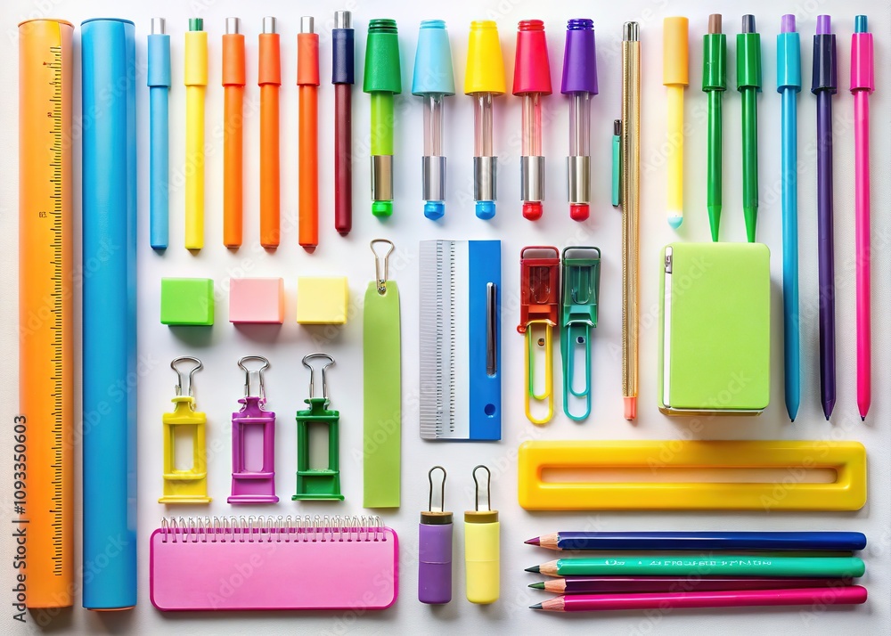 Obraz premium Blank objects, minimalist design—Silhouette office supplies.