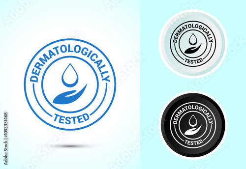 Dermatologically tested icon design, dermatology test and dermatologist clinic icon