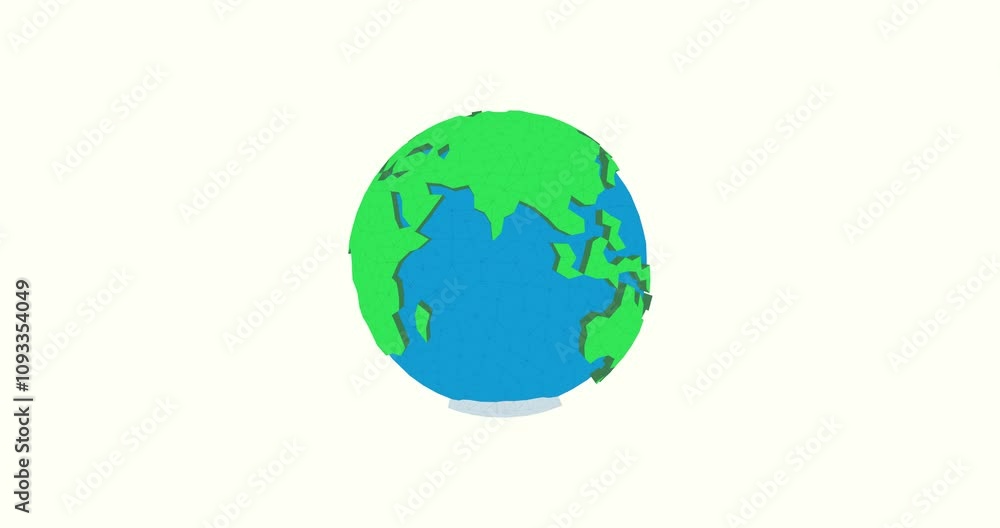 360° video of low poly Earth with triangle polygonal shapes and wireframe design. Vibrant 3D render for advertising, cartography, and education, showcasing continents in a colorful geometric style 360° video of low poly Earth with triangle polygonal shapes and wireframe design. Vibrant 3D render for advertising, cartography, and education, showcasing continents in a colorful geometric style