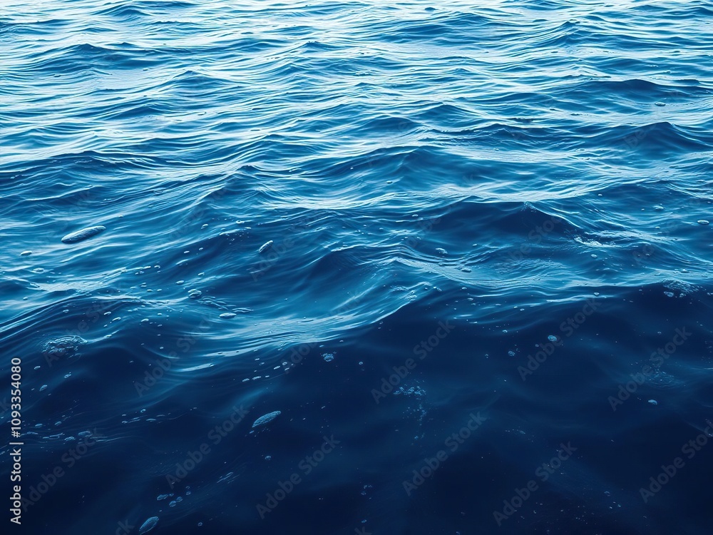 Fototapeta premium Depth of the sea with a vertical scale, marine life, underwater