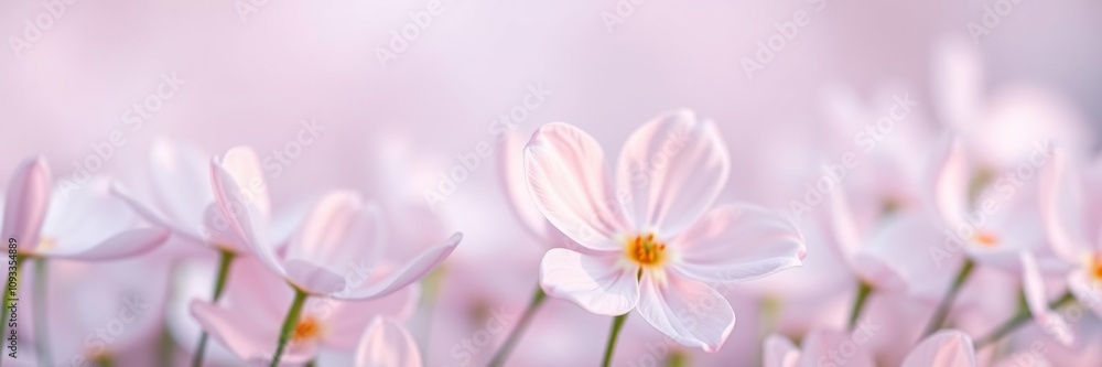 Soft petals of delicate flowers in pastel hues gently sway in the breeze, pastel colours, subtle colours Soft petals of delicate flowers in pastel hues gently sway in the breeze, pastel colours, subtle colours