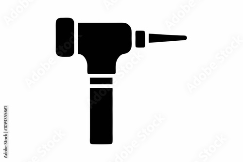 Otoscope silhouette vector, Otoscope icon, Medical diagnostic otoscope
