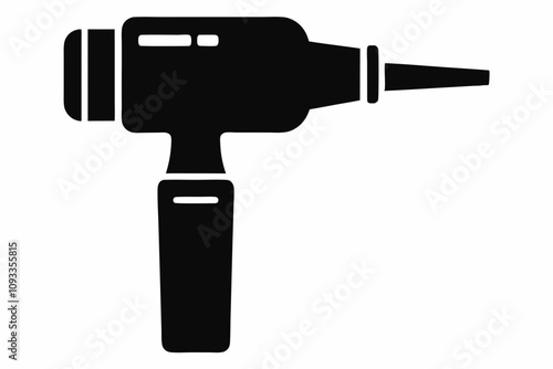 Otoscope silhouette vector, Otoscope icon, Medical diagnostic otoscope