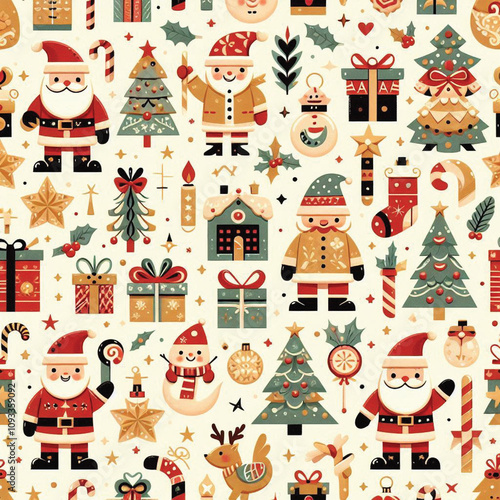 Christmas Pattern Retro Trendy Style