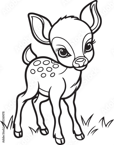 A baby deer silhouette style vector illustration