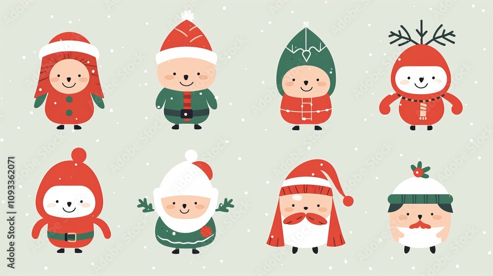 set of santa claus vector set of santa claus vector