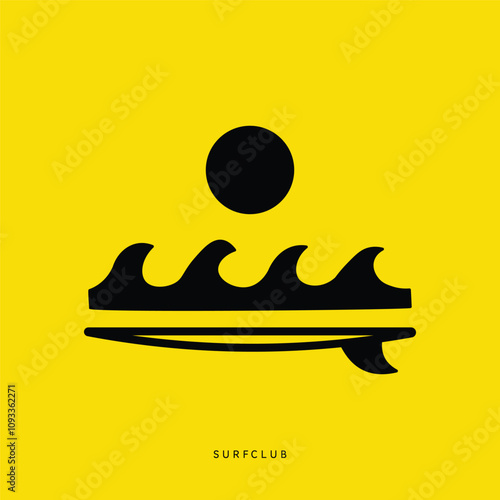 Canvas Print Vintage surf design template for surf club, surf shop, surf merch, t-shirt prints, posters, stickers and other uses