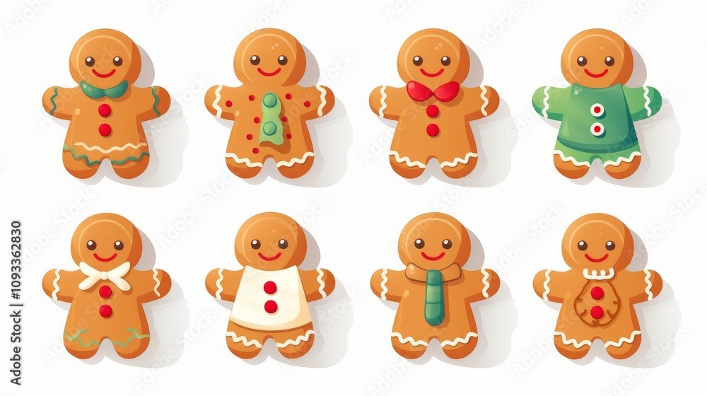 Fototapeta premium Set of ginger bread at Christmas