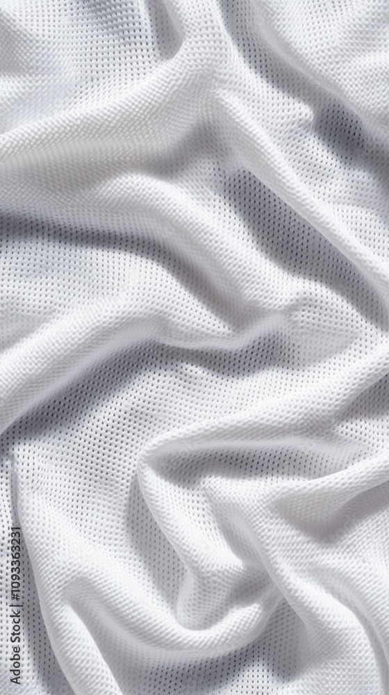 Soft waves of pristine white fabric create an elegant texture, showcasing the delicate intricacies of woven material in a close-up view of gentle folds and shadows. Soft waves of pristine white fabric create an elegant texture, showcasing the delicate intricacies of woven material in a close-up view of gentle folds and shadows.