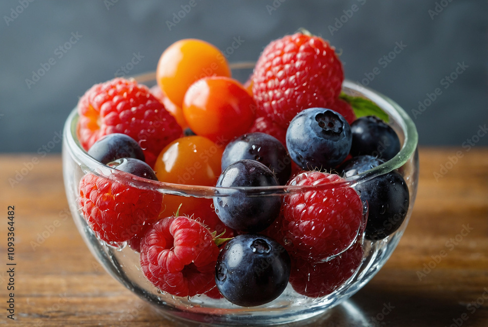 Fresh Berries and Grapes in a Rustic Basket Fresh Berries and Grapes in a Rustic Basket