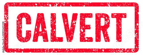 Quadro su tela Calvert Stamp Transparent Seal, Red Grunge Calvert Word Rubber Stamp Seal Text E
