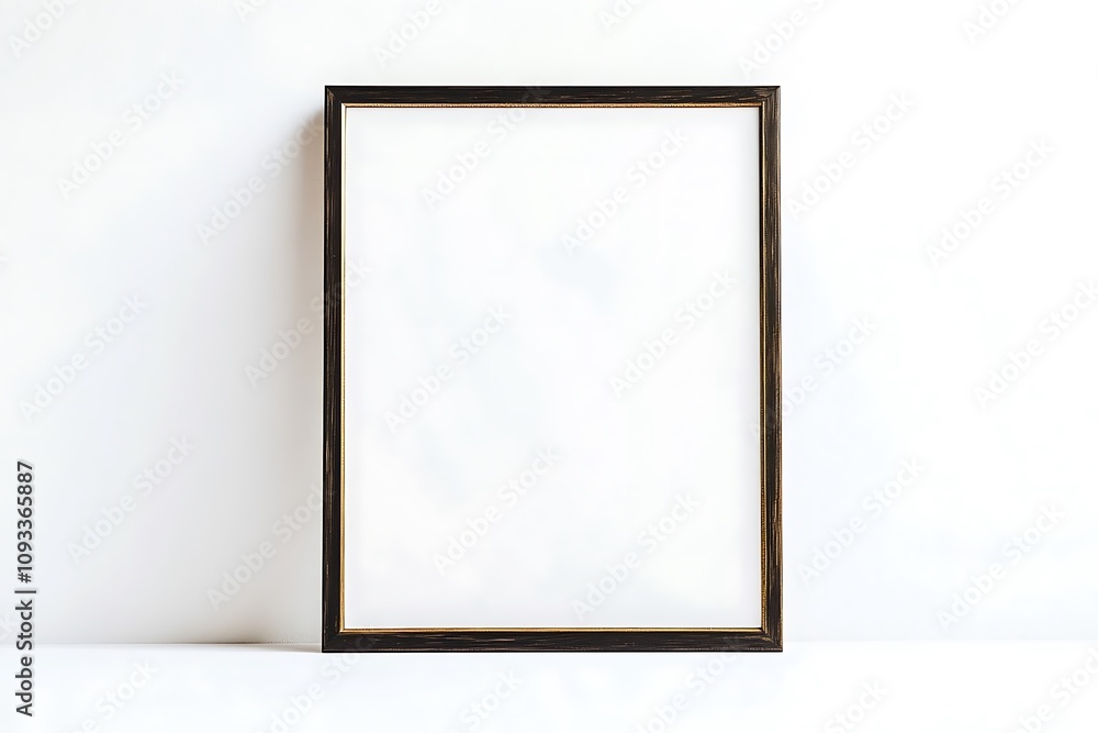Black Frame With Gold Accents On White Background Black Frame With Gold Accents On White Background