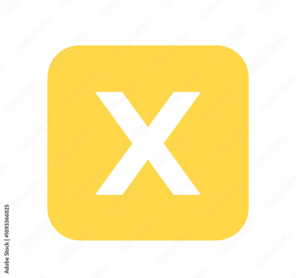 Obraz premium シンプルな黄色のXアイコン