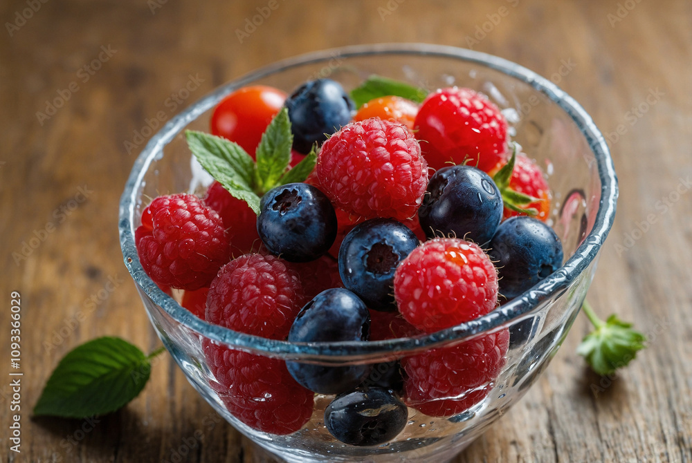 Fresh Berries and Grapes in a Rustic Basket Fresh Berries and Grapes in a Rustic Basket