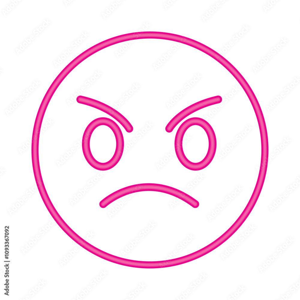 neon emoji angry face neon emoji angry face