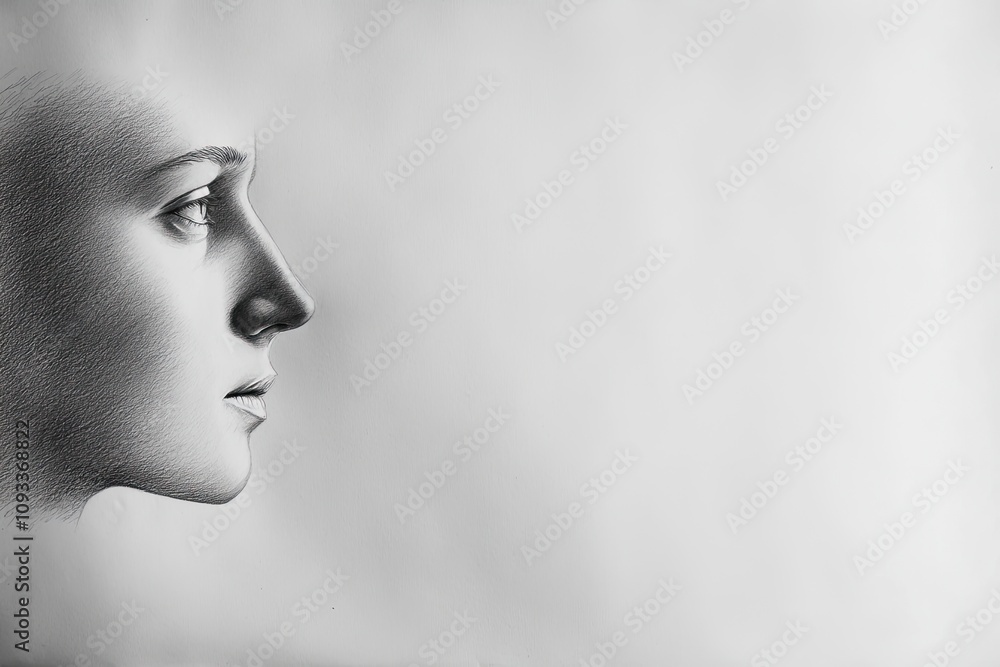 Fototapeta premium a pencil photo with a white background on the side of the frame and there is a blank space for writing. with generative ai