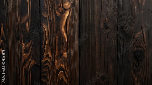 Dark brown wooden planks background texture. photo