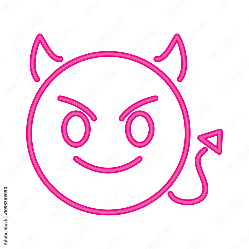 neon emoji devil face neon emoji devil face