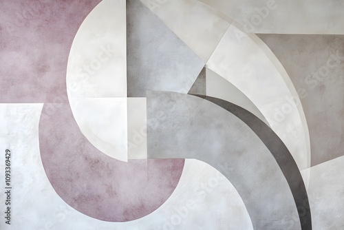 abstract art with geometric shapes and modern design featuring pastel tones, circles, and rectangles in minimalist art