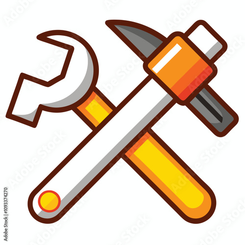 Tools wrenches, hammers vector illustration Isolated white background.