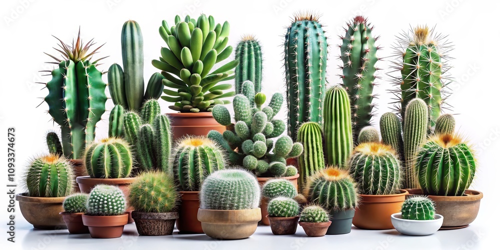 Vibrant Collection of Cacti and Succulents on a Bright White Background Perfect for Botanical Illustrations and Nature-Inspired Art Projects Vibrant Collection of Cacti and Succulents on a Bright White Background Perfect for Botanical Illustrations and Nature-Inspired Art Projects