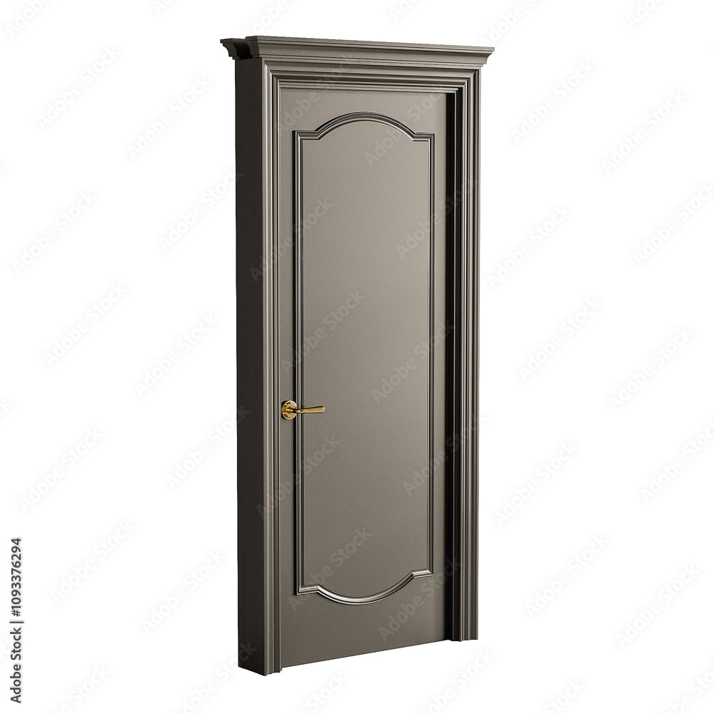 A door with a gold handle and a gold knob A door with a gold handle and a gold knob